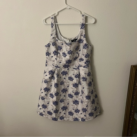 Lulus Wondrous Wildflower White Floral Jacquard Pleated Skater Dress - Picture 7 of 9